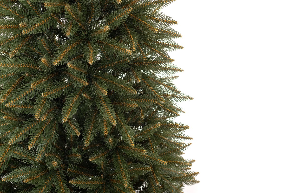 Gałązki gęste i rozłożyste, wykonane z materiału imitującego prawdziwe igliwie.